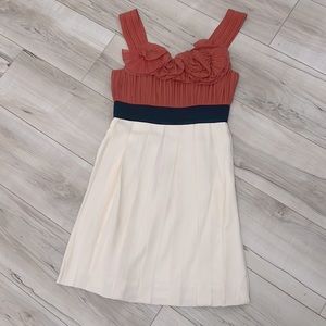 BCBGMAXAZRIA RustOrange•Cream•Navy Cocktail Dress